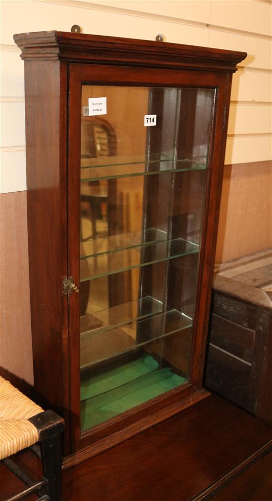 A late Victorian mahogany wall cabinet W.49cm
